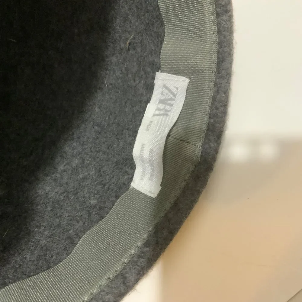 Zara Gray Riding Hat‎ with Pom